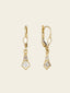 Art Deco Diamond Drop Earrings 14K Yellow Gold