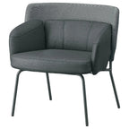 Gray armchair with textured backrest on a white background