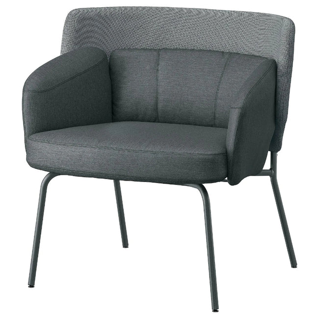 Gray armchair with textured backrest on a white background Hover Image