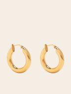 Luna Bold Dome Hoops 18K Yellow Gold