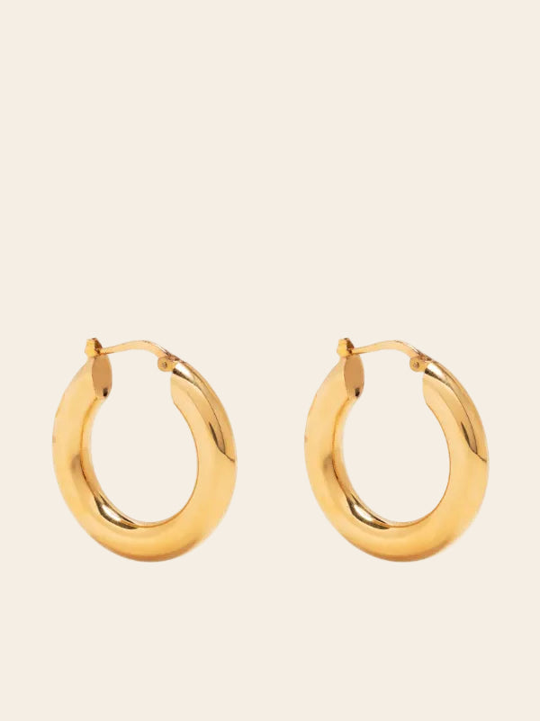 Luna Bold Dome Hoops 18K Yellow Gold Main Image