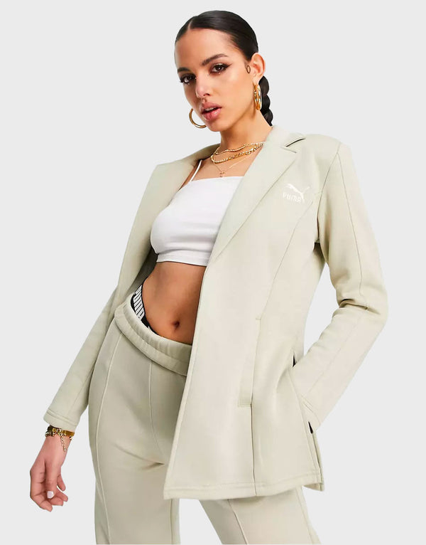 Terracotta Luxe Faux Leather Blazer