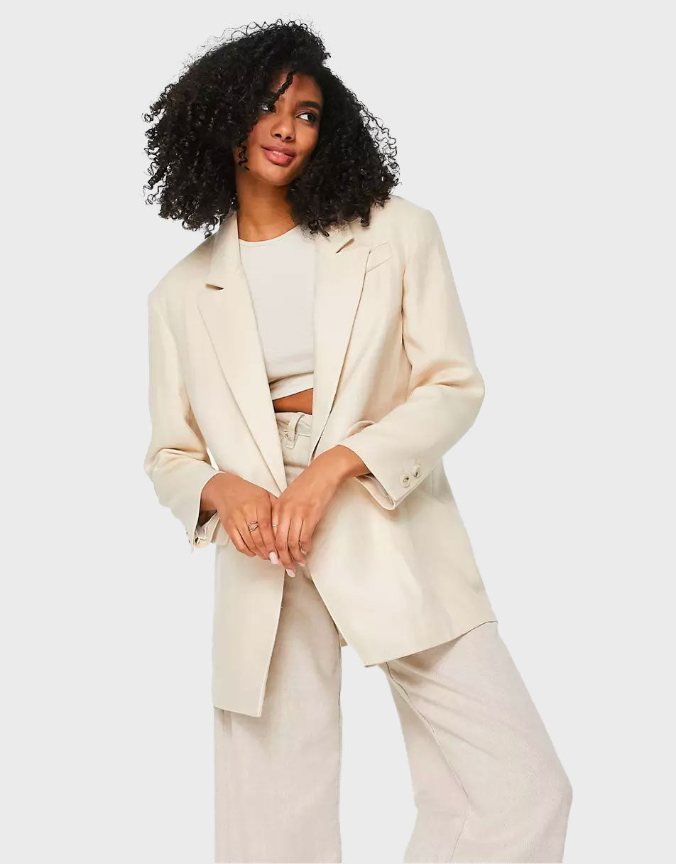 Terracotta Luxe Faux Leather Blazer