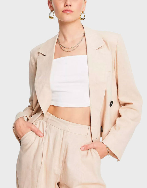Pastel Plaid Dream Tailored Blazer Set