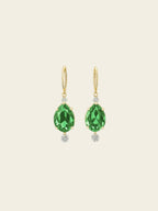 Emerald Teardrop Gold Earrings