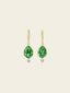Emerald Teardrop Gold Earrings
