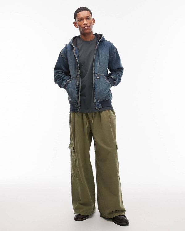 Denim Zip-Up Hoodi