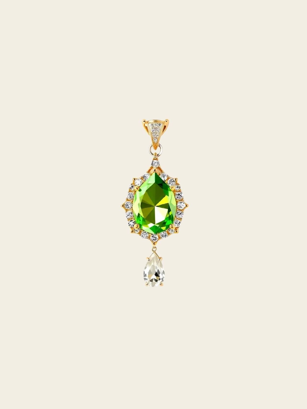 Emerald Teardrop Gold Earrings Secondary image