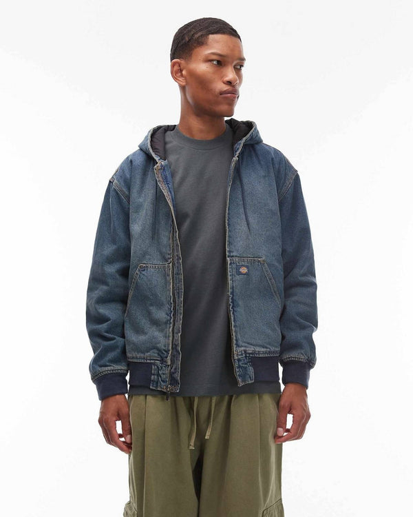 Denim Zip-Up Hoodi