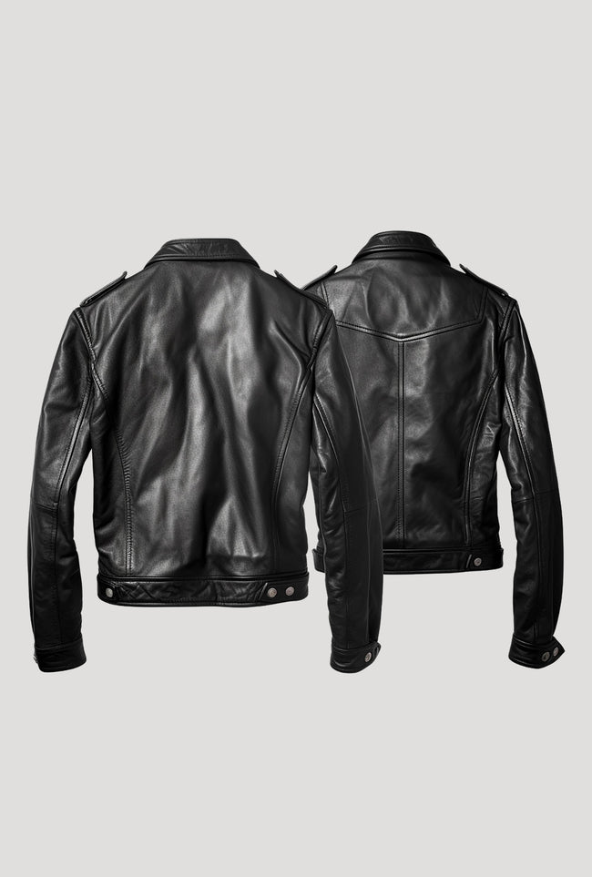 Classic Black Leather Jacket Main Image