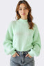 Mint Green Ribbed Knit Sweater