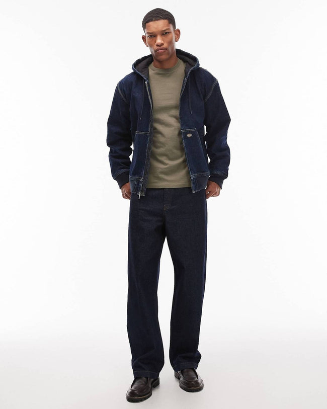 Denim Zip-Up Hoodi Hover Image