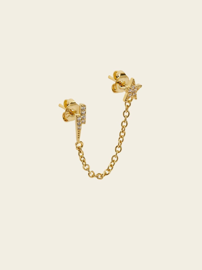 Celestial Chain Drop Earrings Hover Image