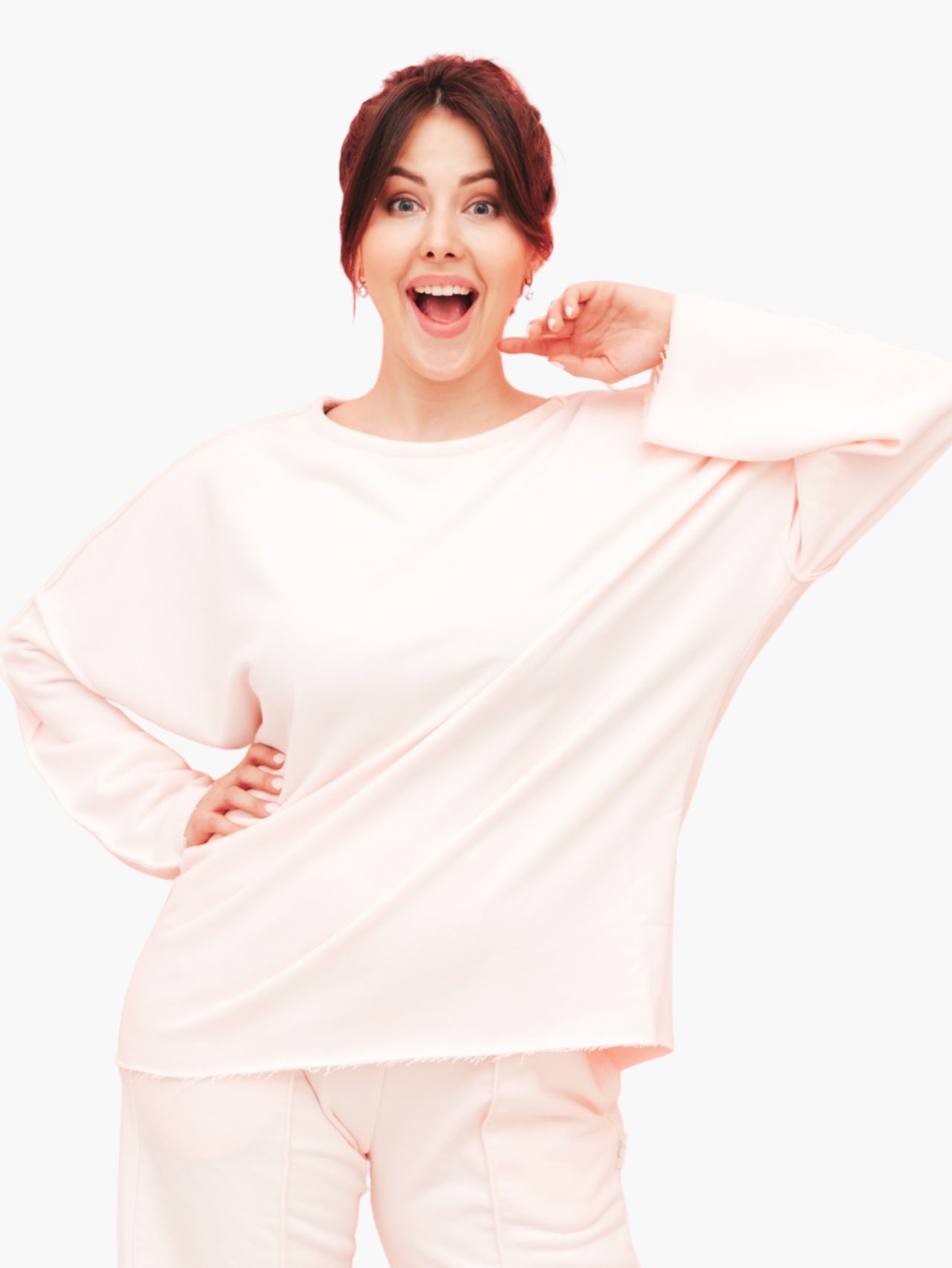 Soft Pink Oversized Sweatshirt