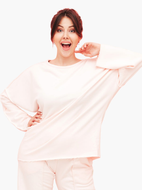 Soft Pink Oversized Sweatshirt