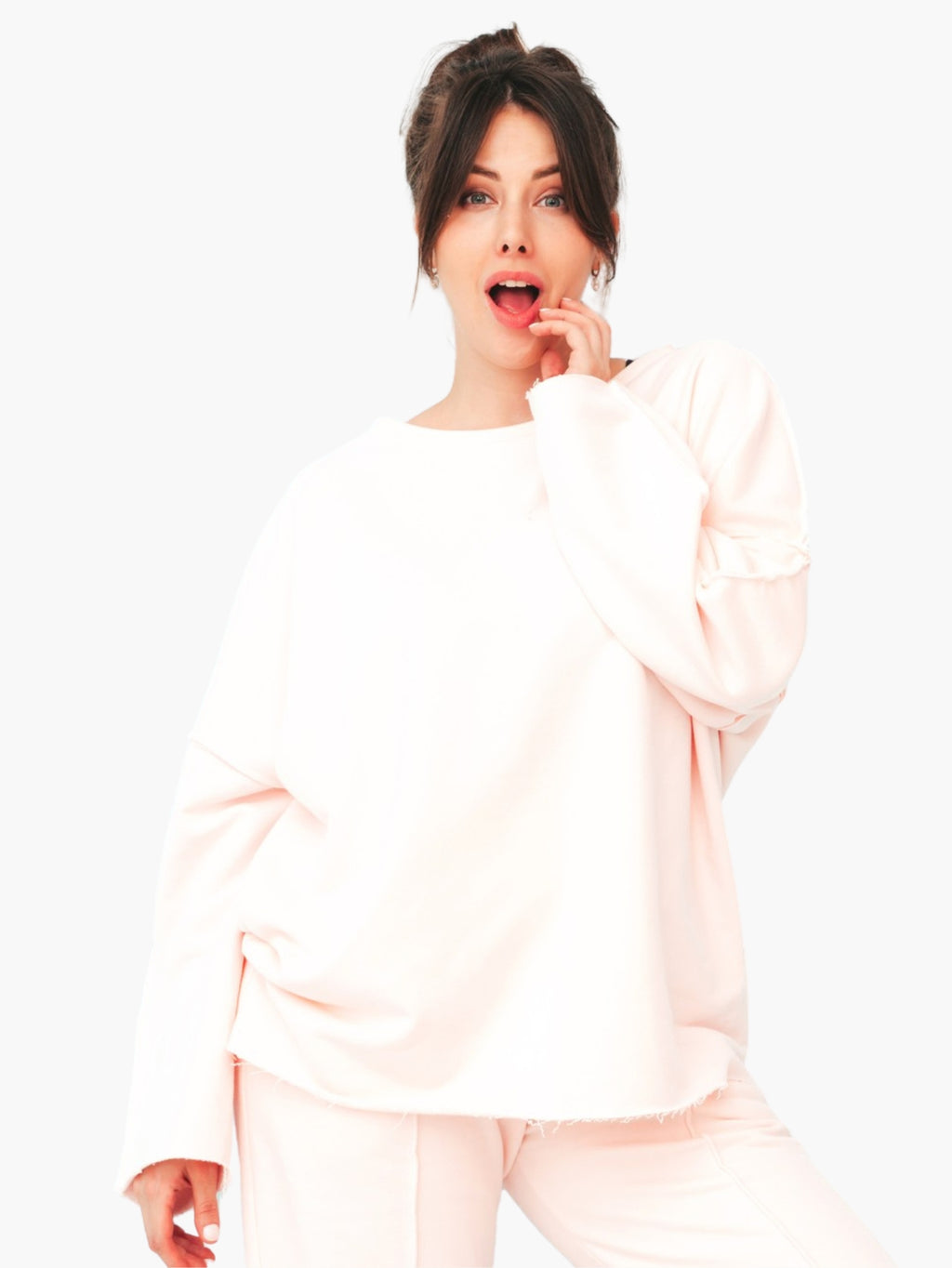 Soft Pink Oversized Sweatshirt