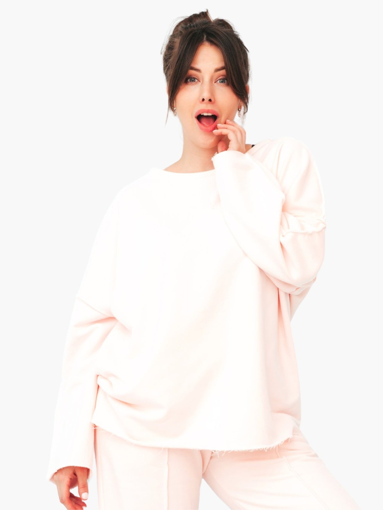Soft Pink Oversized Sweatshirt