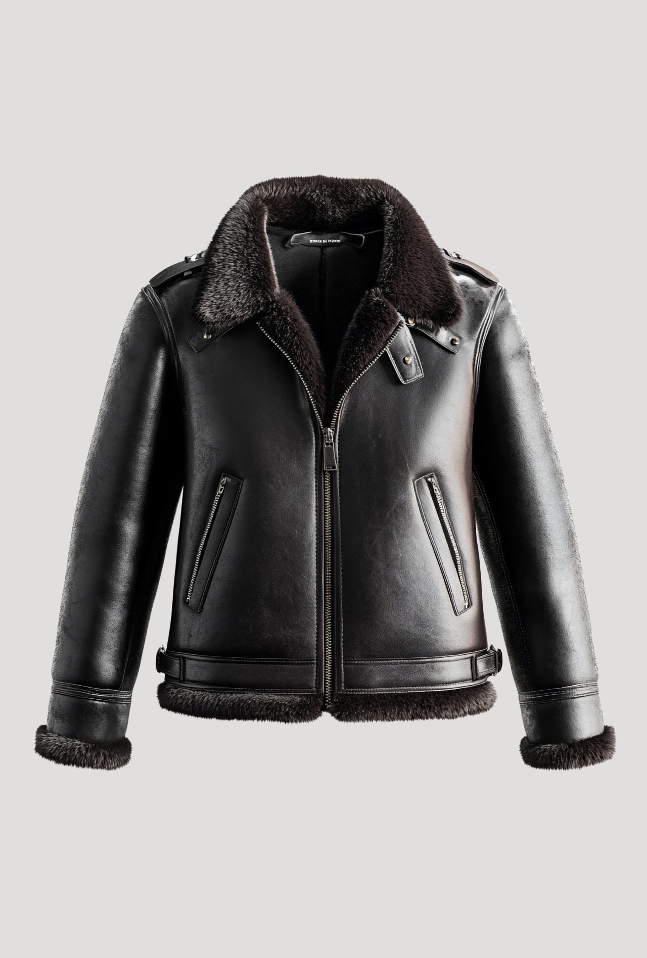 Premium Shearling-Lined Leather Jacket