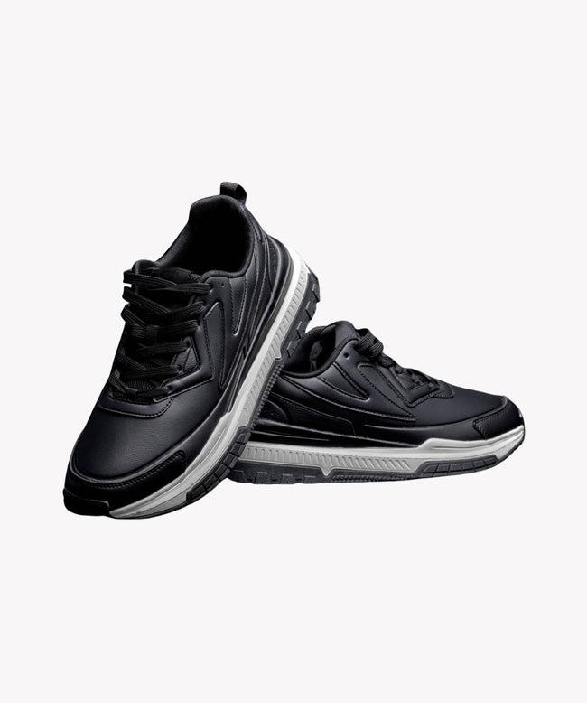 UrbanForce Black Leather Trainers Main Image