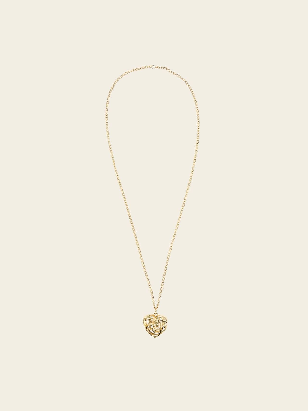 Golden Bloom Heart Necklace