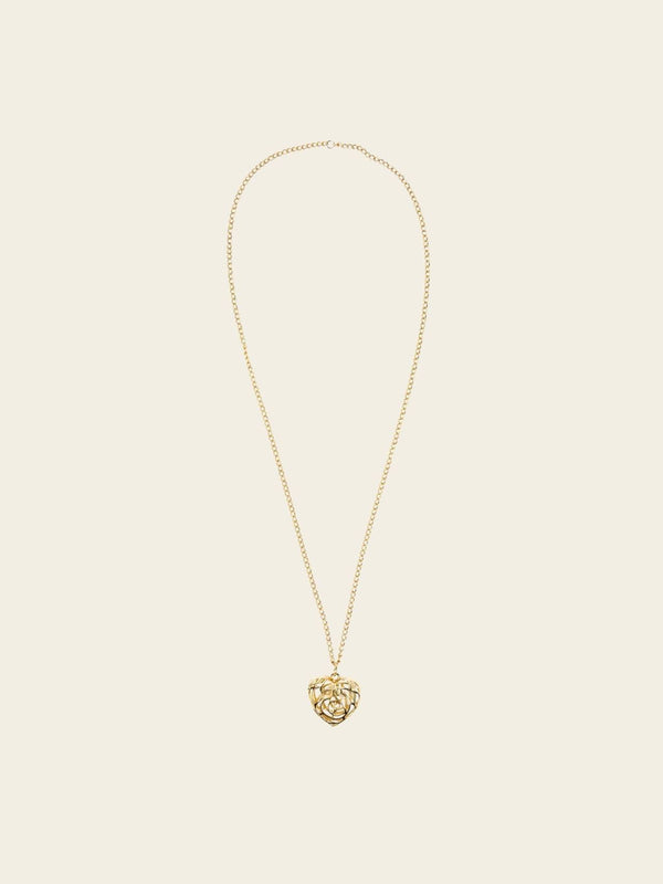 Golden Bloom Heart Necklace