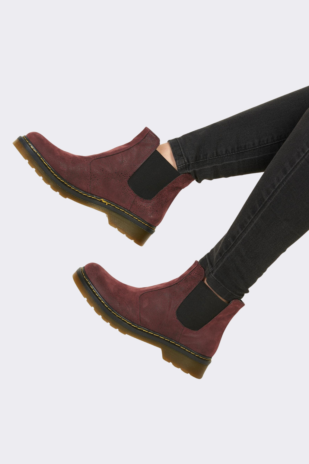 Burgundy Patent Leather Chelsea Boots
