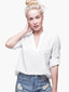 Women’s White V-Neck Blouse