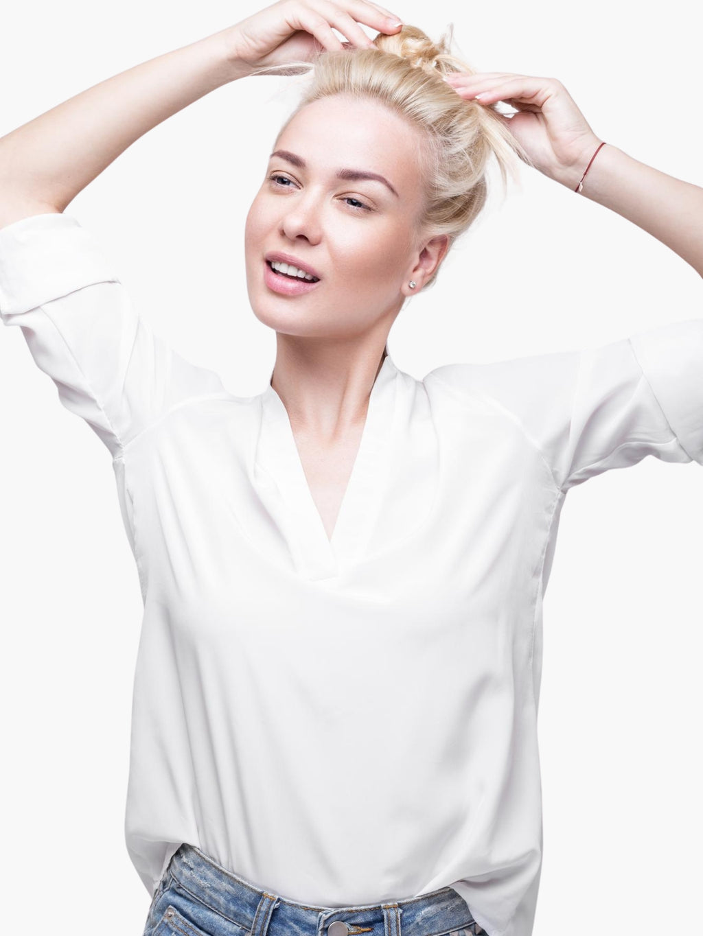 Women’s White V-Neck Blouse