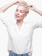 Women’s White V-Neck Blouse