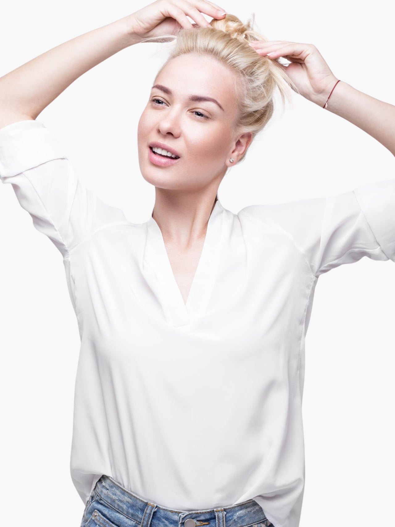 Women’s White V-Neck Blouse