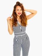 Black & White Striped Women’s Jumpsuit