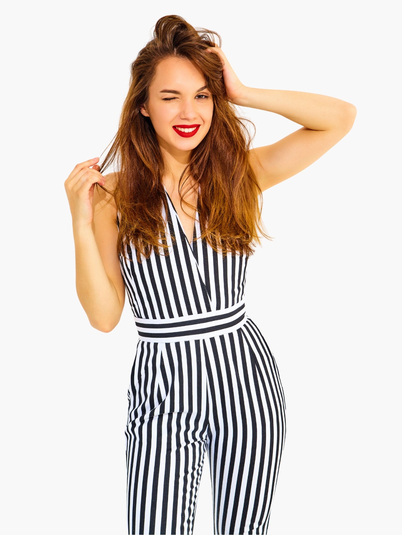 Black & White Striped Women’s Jumpsuit