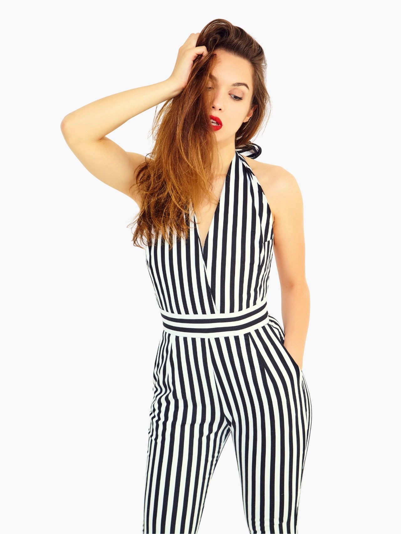 Black & White Striped Women’s Jumpsuit