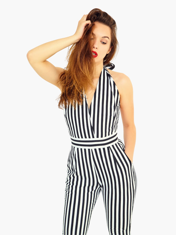 Black & White Striped Women’s Jumpsuit