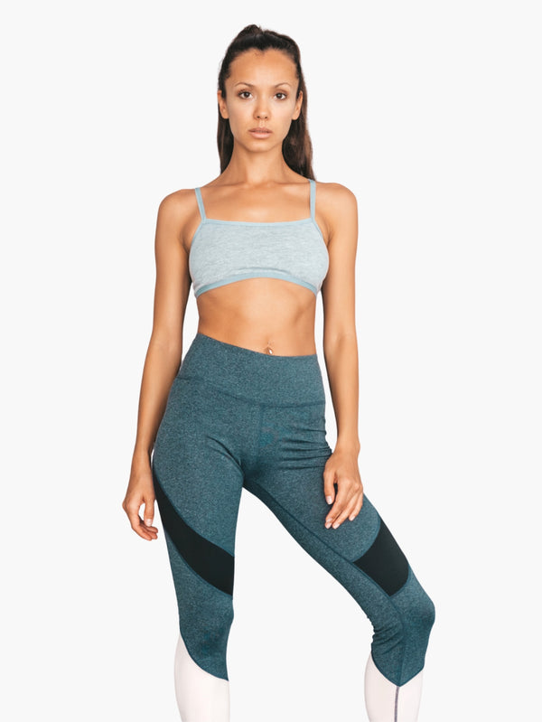 Mesh Panel Sports Bra & High-Waist Leggings Set