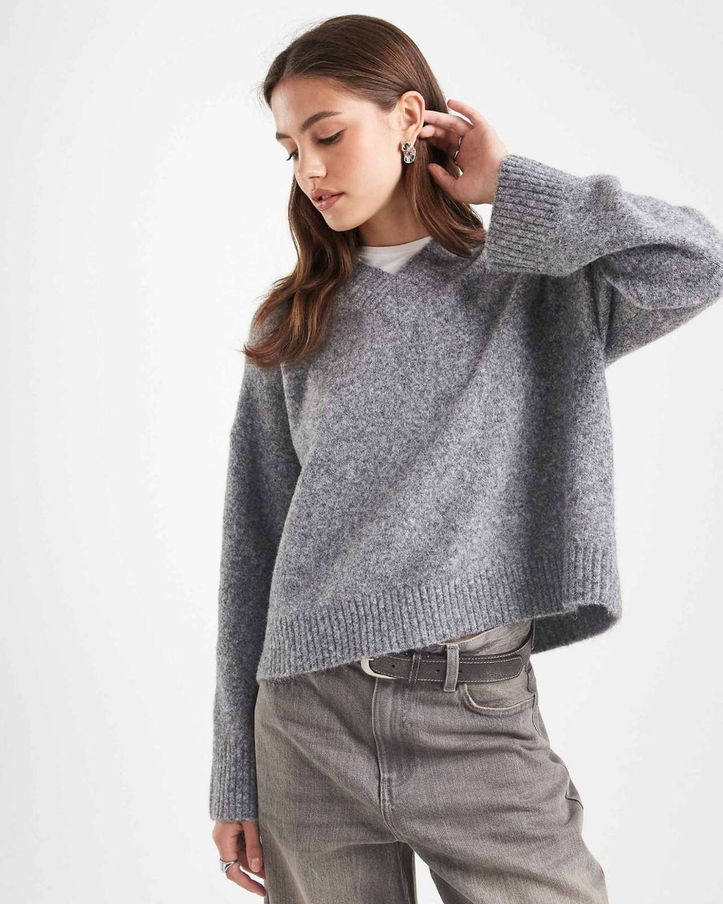 V-Neck Wool Blend Sweater