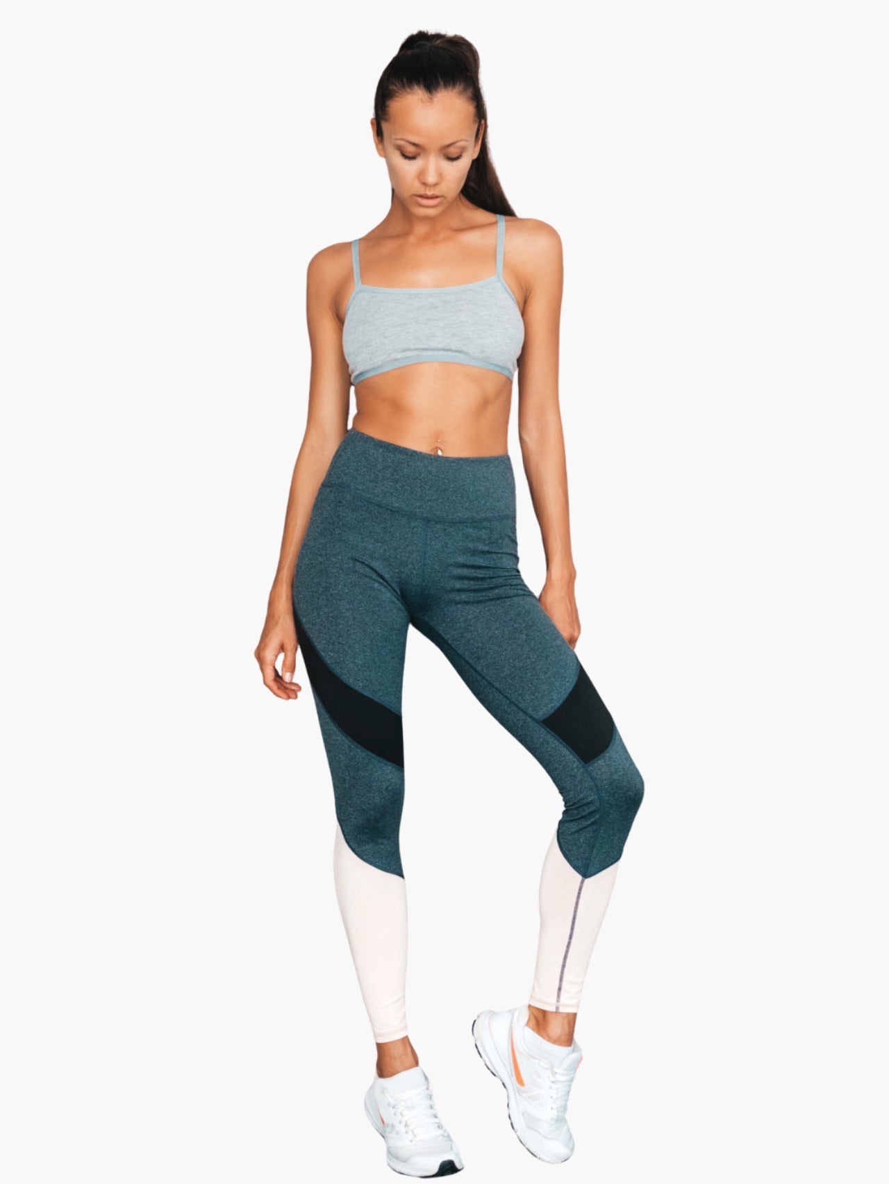 Mesh Panel Sports Bra & High-Waist Leggings Set