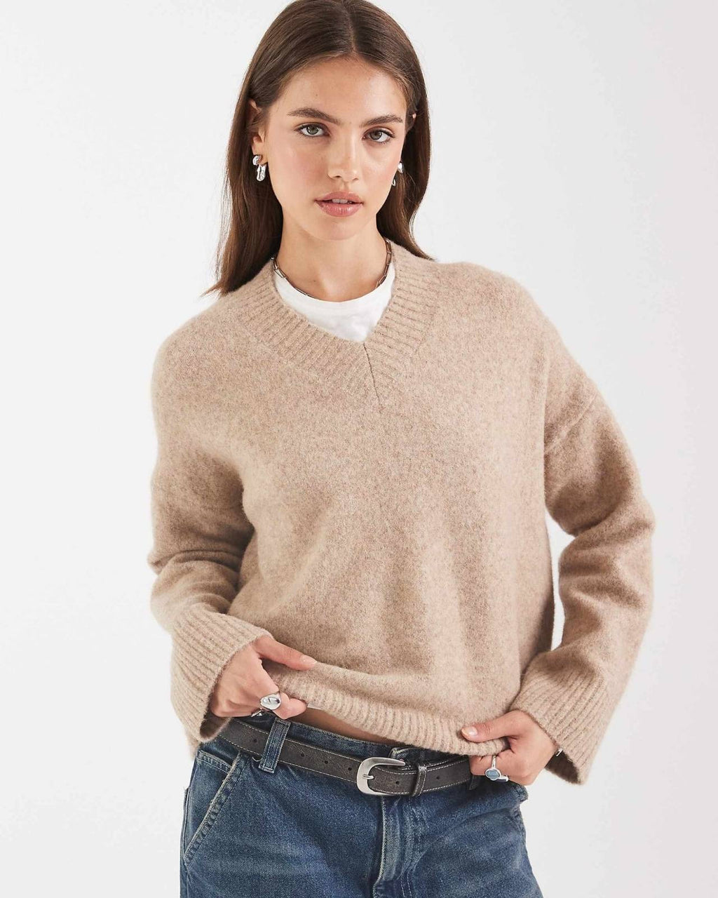 V-Neck Wool Blend Sweater