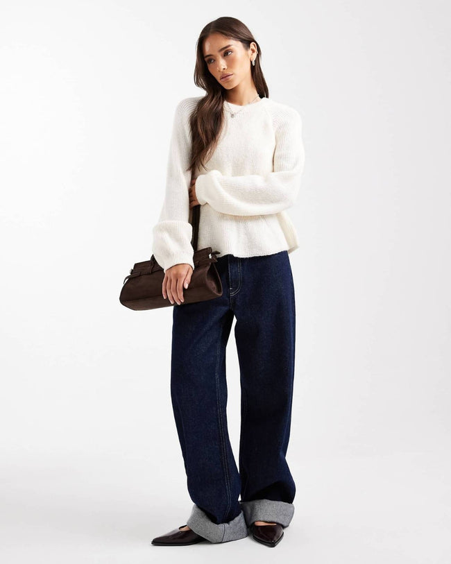 Cinched Waist Knit Sweater Hover Image