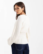 Cinched Waist Knit Sweater