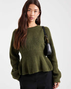 Cinched Waist Knit Sweater