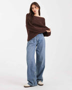 Off-Shoulder Knit Sweater