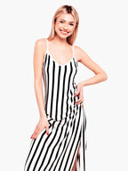 Black & White Striped Spaghetti Strap Dress