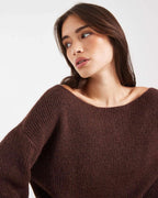 Off-Shoulder Knit Sweater