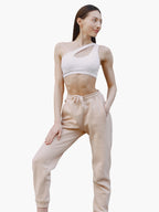 One-Shoulder Cutout Sports Bra & Relaxed Joggers Set