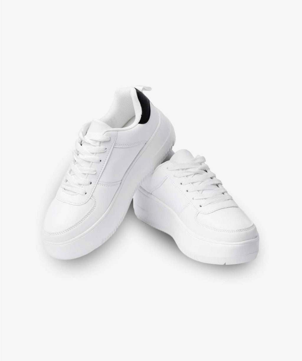ElevateStep White Platform Sneakers