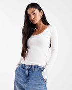 Square-Neck Long Sleeve Top