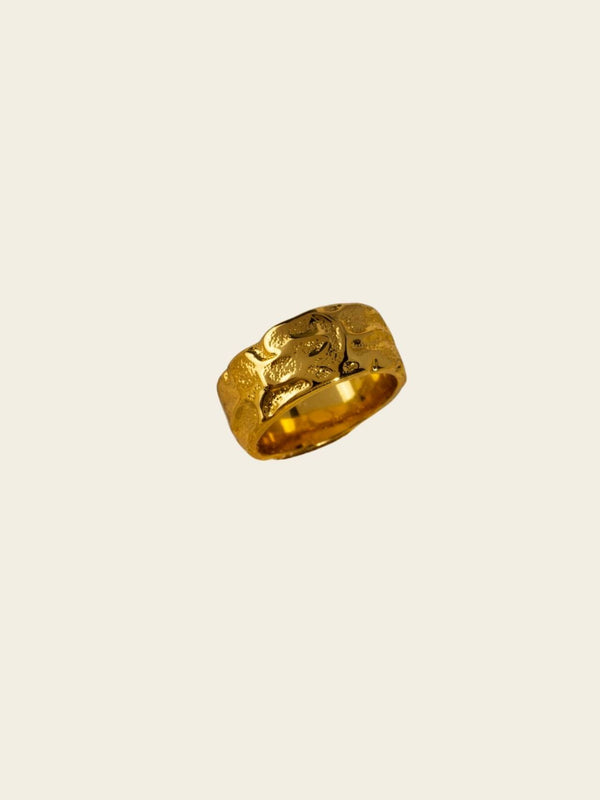 Molten Gold Textured Ring