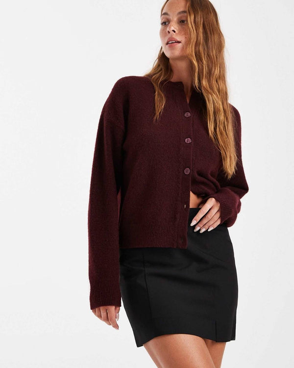 Minimal Front-Slit Mini Skirt