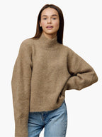 Cozy High-Neck Wool Blend Sweater
